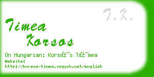 timea korsos business card